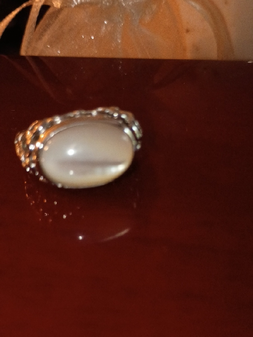 Moonstone Silver Ring Size 6.5